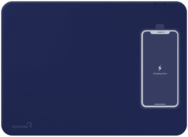 로이체 고속 무선 충전 마우스 패드 WCP-500, Navy, 1개