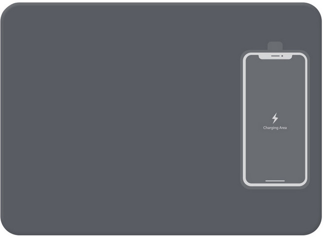 로이체 고속 무선 충전 마우스 패드 WCP-500, Grey, 1개