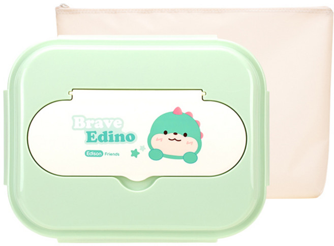 에디슨 프렌즈 하나로 스텐 식판 가방 세트, 공룡민트, 식판 + 가방, 1세트