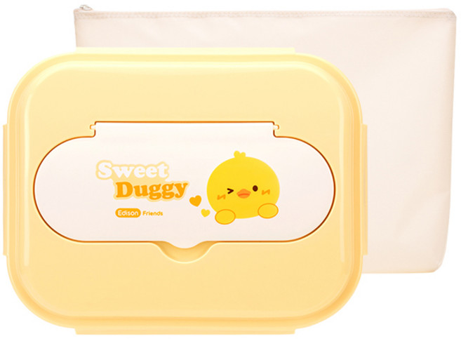 에디슨 프렌즈 하나로 스텐 식판 가방 세트, 오리옐로우, 식판 + 가방, 1세트