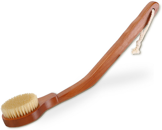 레토 원목 커브형 돈모 대나무 바디브러쉬 LLH-B01, 우드, 1개입, 1개