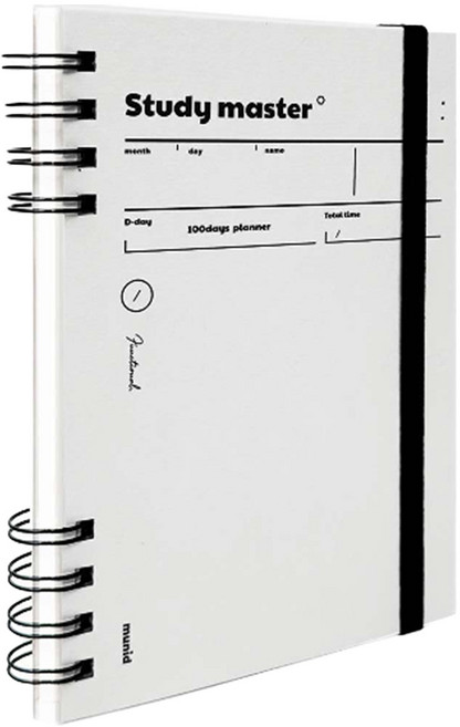 뮤니드 좌철 100일 스터디 플래너 밴드형, white, 1개