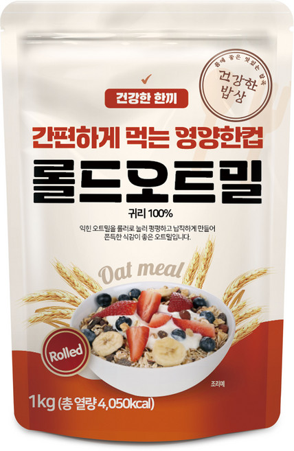 대구농산 건강한밥상 간편하게 먹는 영양한컵 롤드오트밀, 1kg, 1개