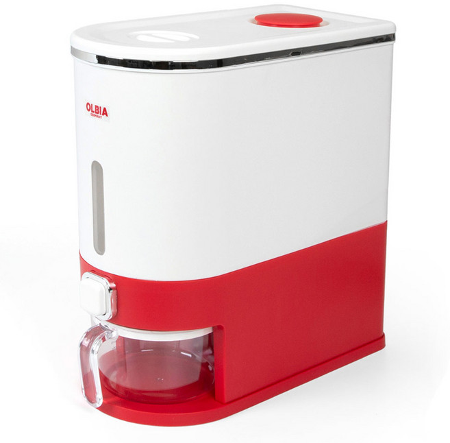 올비아 원터치 계량 쌀통 10kg, 다크레드(16582), 1개