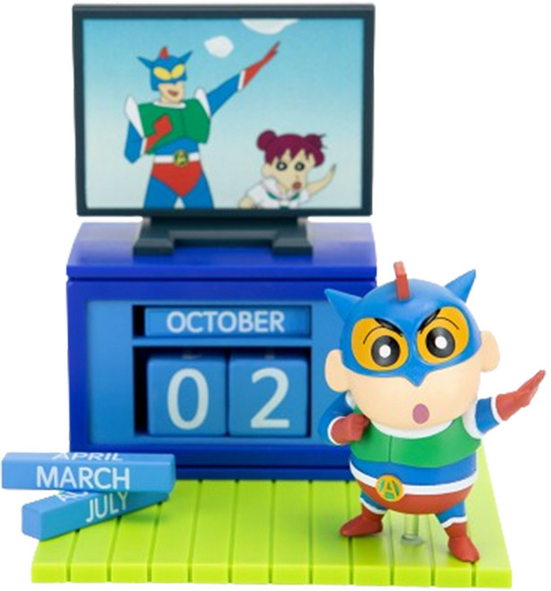 짱구 액션가면 피규어 만년달력, 혼합색상, 1개