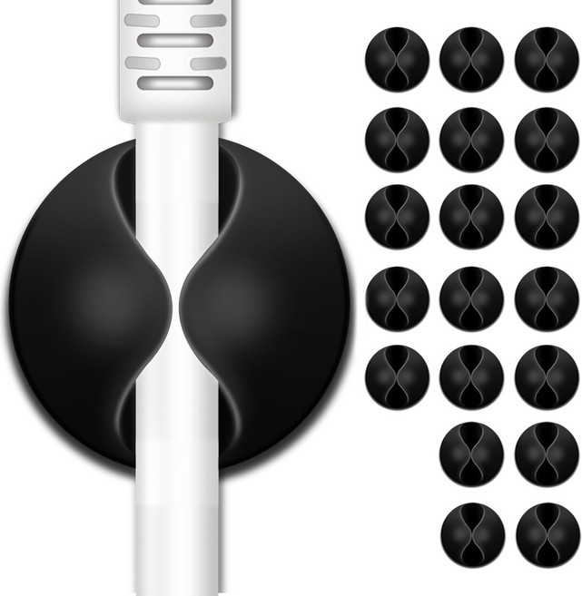 엔더 USB 충전 케이블 선정리 홀더 클립 1구, 20개, 블랙