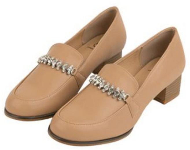 분홍코끼리 여성용 왈츠 큐빅 로퍼 4cm