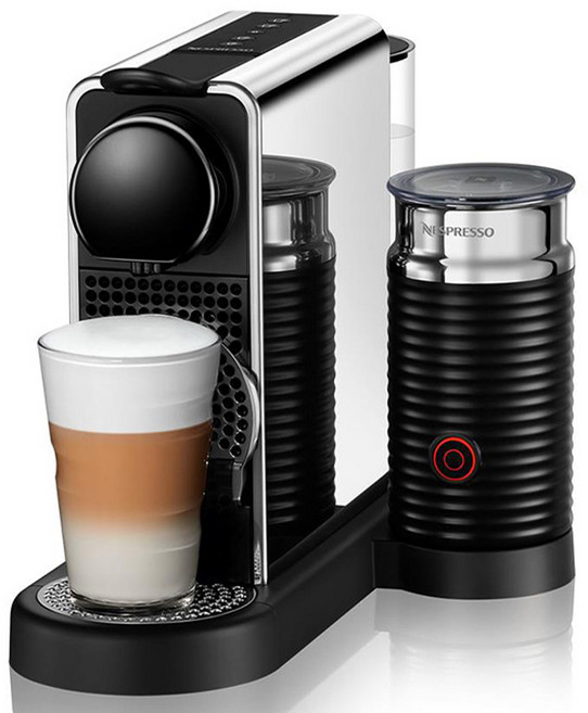 네스프레소 시티즈 플래티넘 앤 밀크 스테인리스 스틸 커피머신, C145, 혼합색상