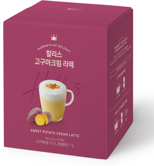 HOLLYS 地瓜奶油拿鐵沖泡包, 18g, 20條, 1盒