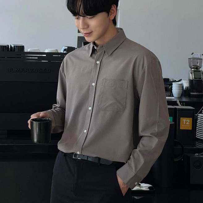 조군샵 남성용 사계절 링클프리 베이직 셔츠 SH3388