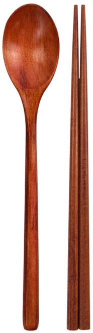 키친유 옻칠 나무 수저 세트, 브라운, 숟가락 + 젓가락, 1세트