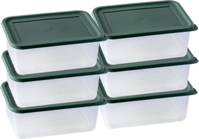 나누담 대용량 간편 전자레인지용기 그린, 6개, 2.3L