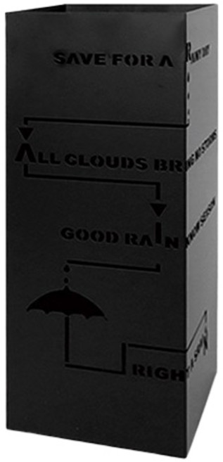 마켓플랜 스케치 사각 철제 우산꽂이, 1개, 블랙