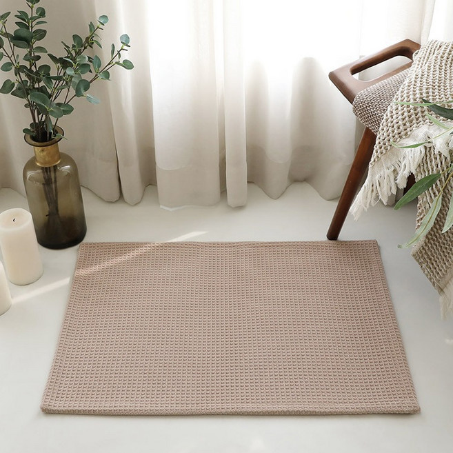 바이빔 네추럴 와플 발매트, 색상:베이지