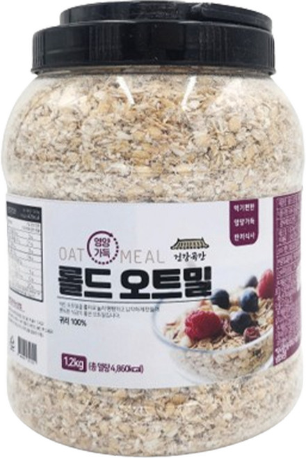 건강곡간 영양가득 롤드오트밀 통, 1.2kg, 1개