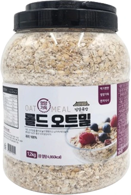 건강곡간 영양가득 롤드오트밀 통, 1.2kg, 1개 - 쿠팡