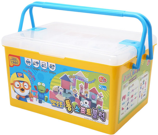 비앤씨 아동용 뽀로로 통 소프트 블럭 47p, 혼합색상, 1개