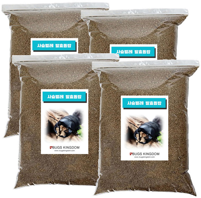 벅스킹덤 사슴벌레 발효톱밥 2L, 4개