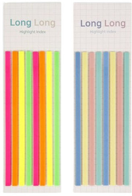 슈퍼쌤 롱롱 하이라이트 인덱스 북마커 메모지, 형광 + 파스텔, 160개입, 2개