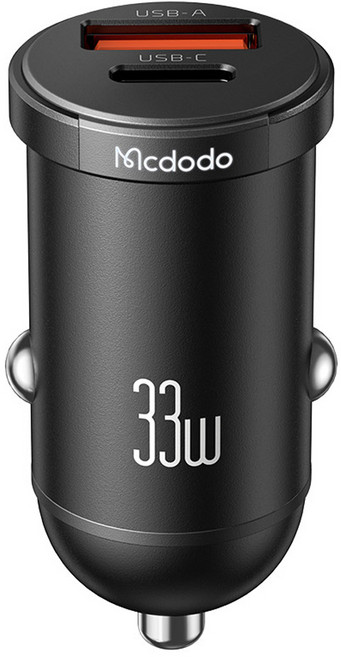 맥도도 33W PD 미니 2포트 LED 차량용 고속 충전기, 블랙, CC232
