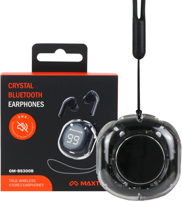 맥스틸 크리스탈 블루투스 이어폰, GB-BS300B, 블랙