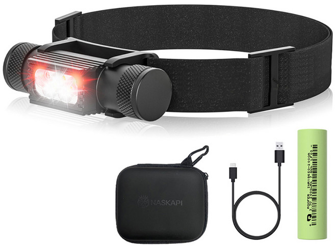 LED 충전식 등산 낚시 랜턴, 나스카피 롤링몬스터 헤드랜턴, 1개