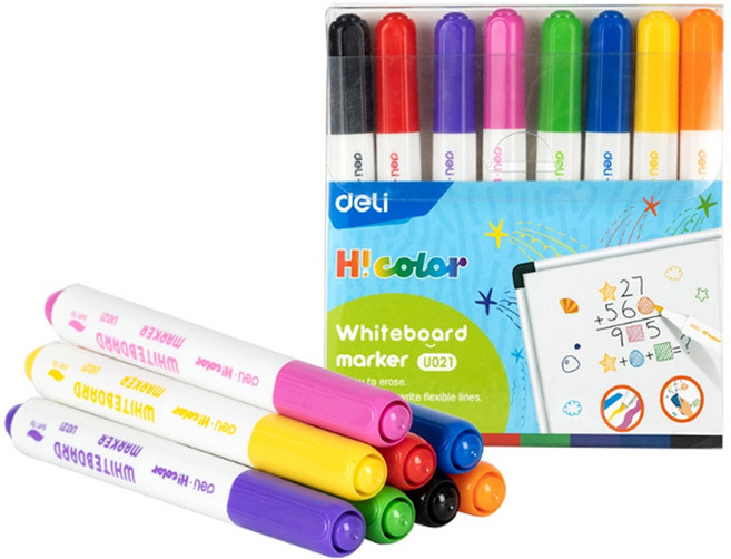 델리 브러쉬 붓펜타입 보드마카 8종 세트 EU021, 8색, 1세트
