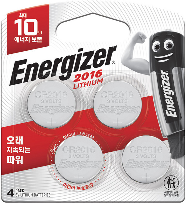 에너자이저 리튬 코인건전지 CR2016, 4개입, 1개