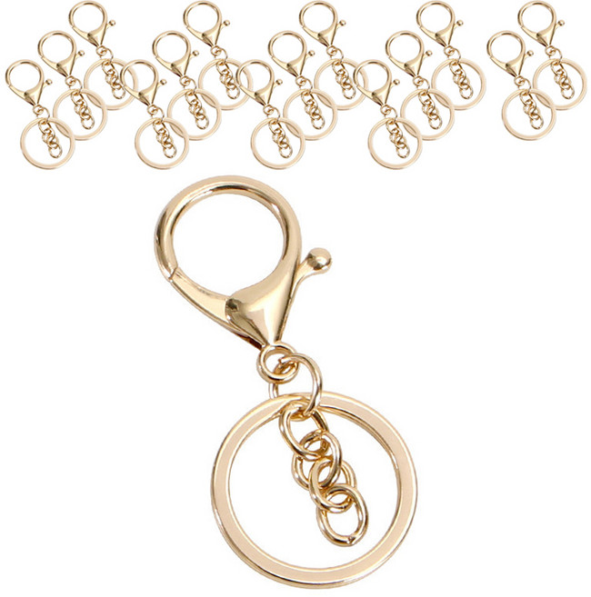 코히모 체인형 키오링 연결 키링 고리 15p 세트 4W015, 골드, 15개