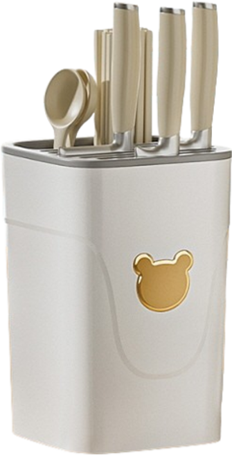 스윗브릿지 물빠짐 칼꽂이 수저통, 화이트, 1개