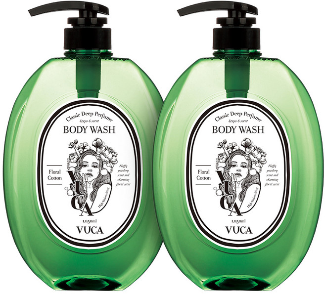 뷰카 클래식 딥 퍼퓸 바디워시 프로럴코튼향, 1.05L, 2개