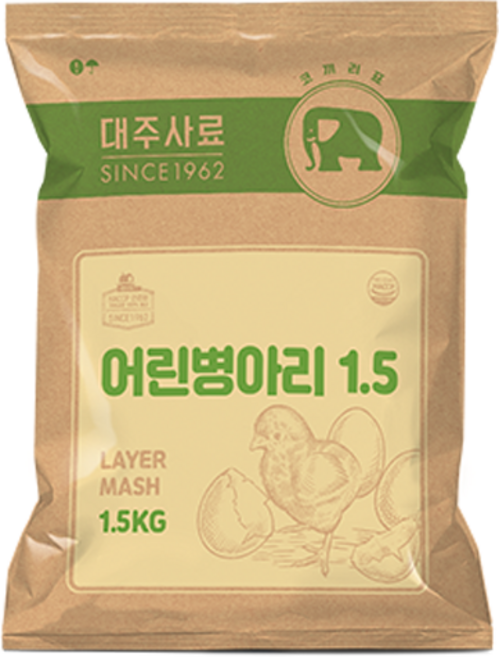 대주 어린병아리 6주령 또는 10주령 이전 산란계 전용 사료, 1.5kg, 1개