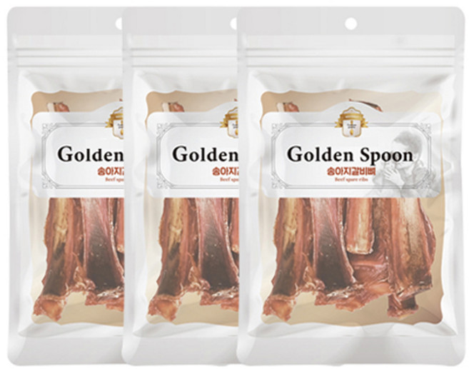 골든스푼 강아지 육포, 송아지갈비뼈, 60g, 3개