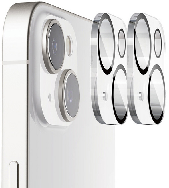 엘라고 아이폰14 호환용 카메라 강화 유리필름, 2개