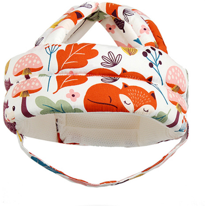 조이멀티 유아용 공룡패턴 머리쿵 헬멧형 쿠션 머리보호대, 화이트 부엉이, 1개