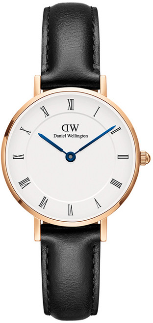 Daniel Wellington 女款 PETITE ROMAN NUMERALS SHEFFIELD 藍色指針皮革手錶