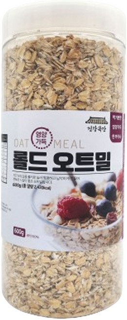 건강곡간 영양가득 롤드오트밀 통, 600g, 1개