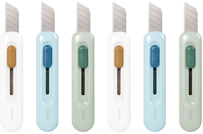 델리 슬림 포켓 투톤 미니 커터칼 2079, 랜덤 발송, 6개