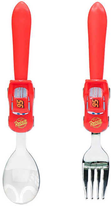 릴팡 디즈니 카3 입체핸들 스푼포크 세트, 혼합색상, 스푼 + 포크, 1세트