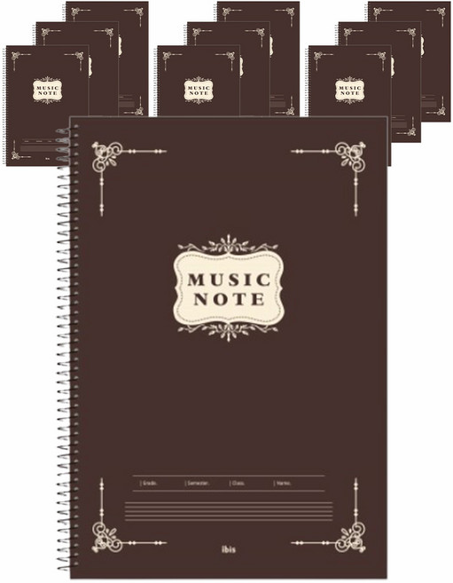 아이비스 슬림 음악노트 SP 12640, 브라운, 10개