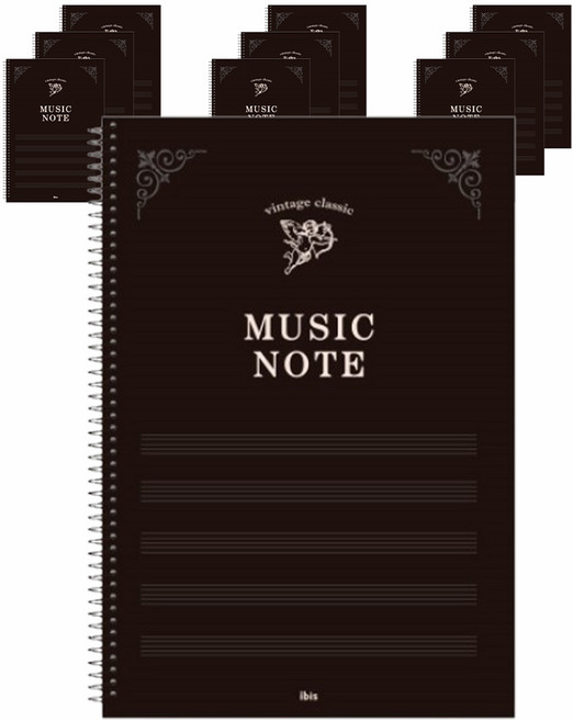 아이비스 슬림 음악노트 SP 12640, 블랙, 10개