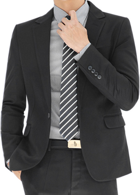 제제 남성용 슬림핏 원버튼 캐주얼 정장자켓