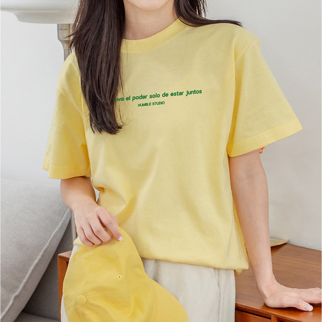 험블스튜디오 17수 레터링 통기성 반팔 티셔츠