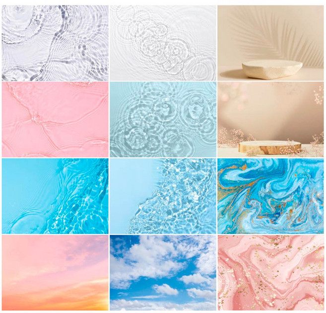 입체 배경지 A2사이즈 6종 세트, 1세트