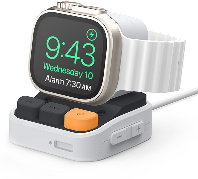 엘라고 W9 애플워치 갤럭시 워치5 6 7 8 울트라 충전거치대, 라이트그레이