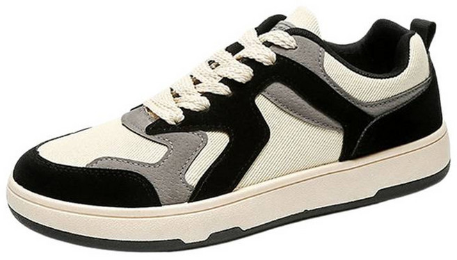 엘쏘옴므 배색 캔버스 보드 스니커즈