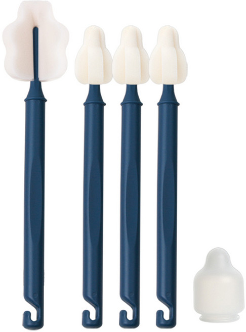 하이비 몽글이 젖병 젖꼭지 세척솔 5종 세트, 1세트, 클래식네이비