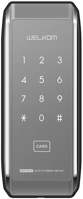 솔리티 웰콤 샷시문 전용 보조키 손잡이 없음 도어락 WAT-110, 고객직접설치