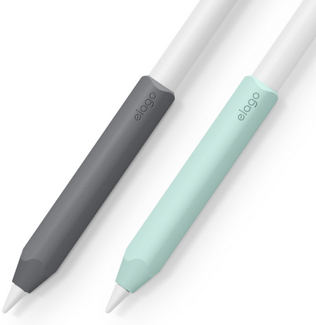 엘라고 애플펜슬 실리콘 그립 홀더 2종 세트, 민트+다크그레이, 1세트