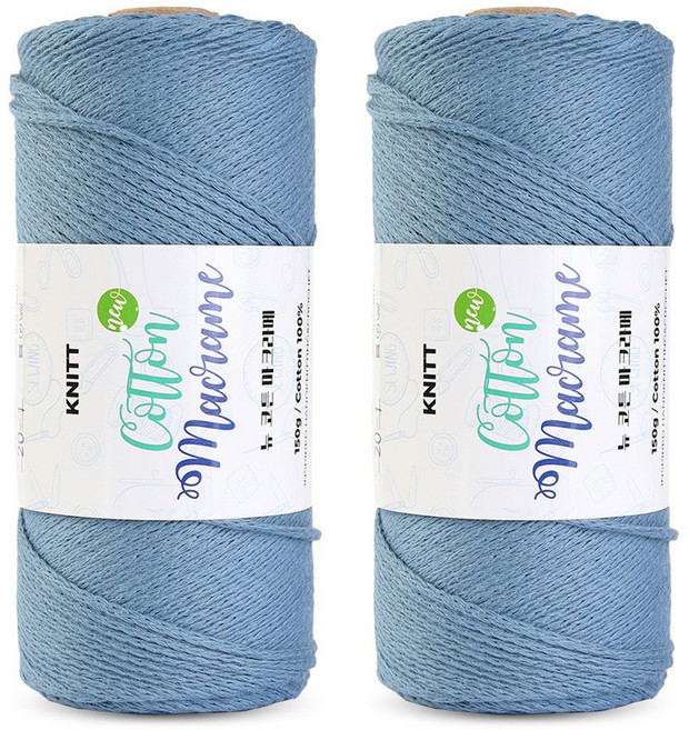 니뜨 뉴 코튼 마크라메실 150g, 2개, 20데님